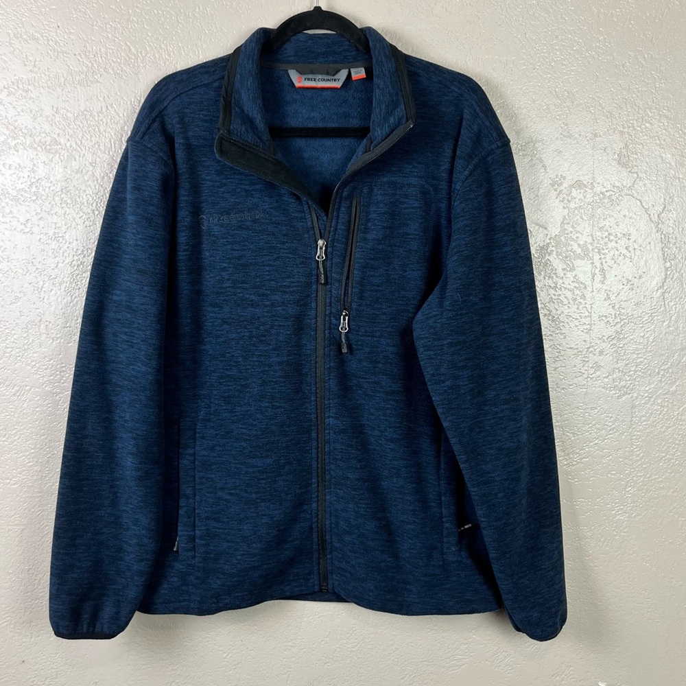 Free Country Sweater‎ men Size Medium, Blue Fleece, Quarter Zip